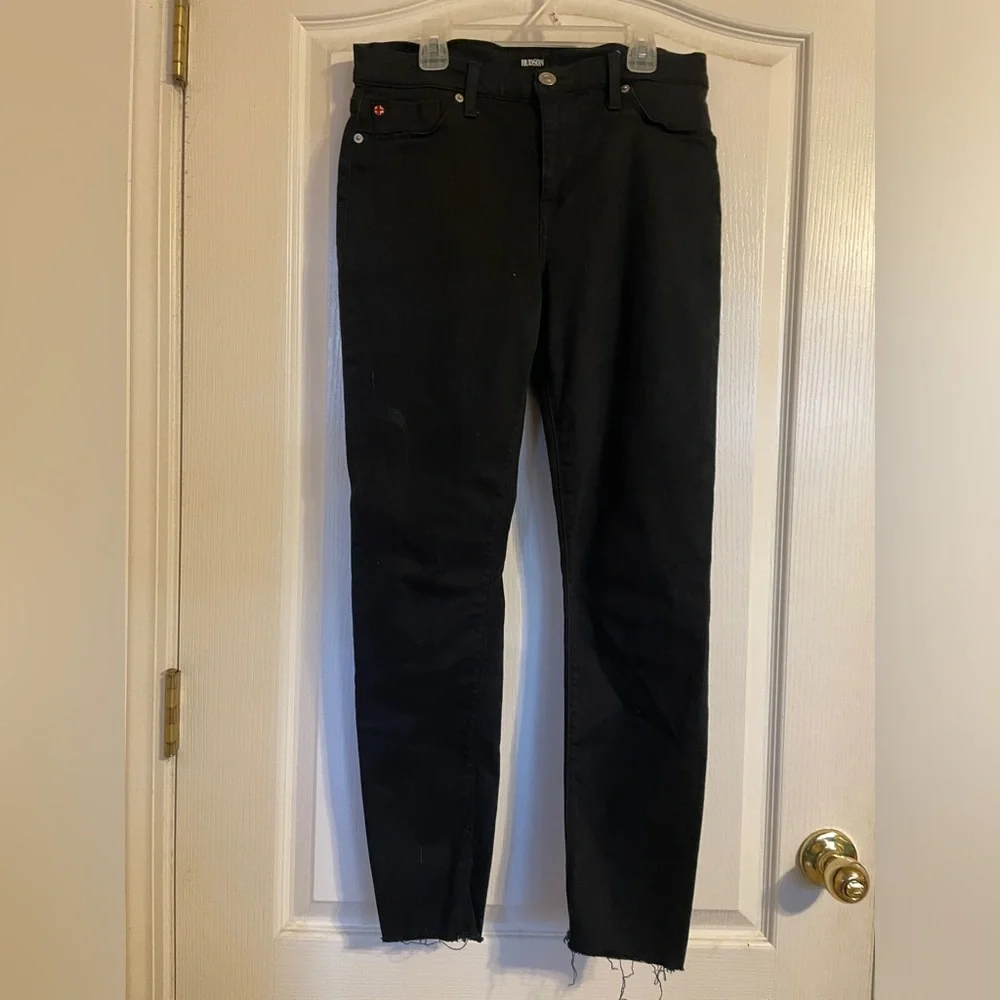 Hudson‎ Natalie Midrise Ankle Skinny Jeans Black Raw Hem Size 29 NWMAR409ZHE
